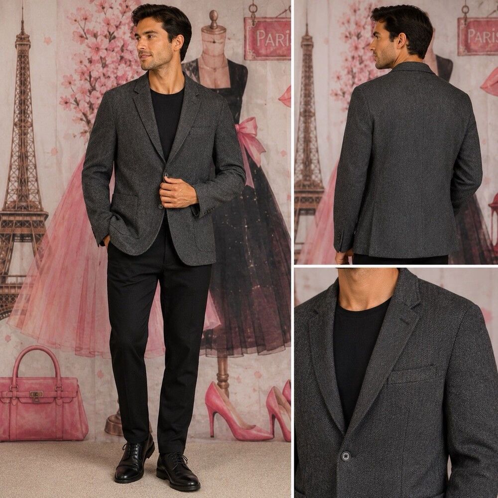 Michael Kors Mens Classic Fit Suit Jacket Blazer Dark Gray Size 40R